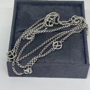 David Yurman Station Logo Necklace in Sterling Silver